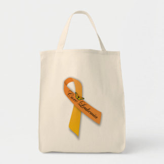 Cure Leukaemia Orange Ribbon Organic Grocery Tote