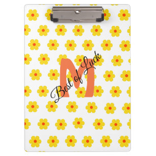 Cure modern retro daisies floral personalized  clipboard