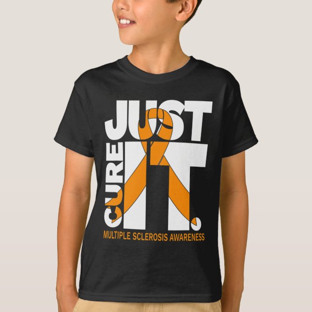 Cure Multiple Sclerosis Ribbon  T-Shirt (Front)