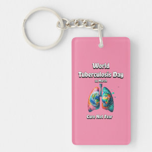 Cure Not Fear. World Tuberculosis Day.  Keychain