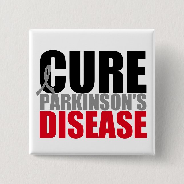CURE Parkinsons Disease 2 Inch Square Button (Front)