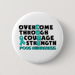 CURE...PCOS 2 INCH ROUND BUTTON