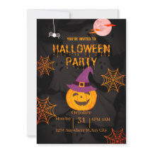 Cure pumpkin Halloween party Invitation