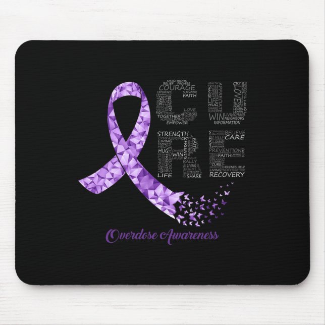Cure Purple Ribbon Overdose Awareness  Mouse Pad (Front)