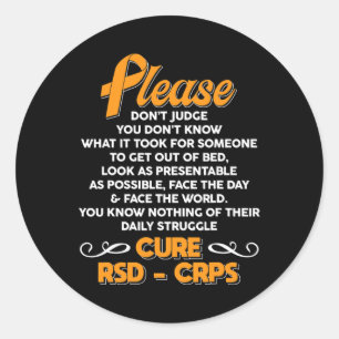 Cure Rsdcrps Support Rsdcrps Awareness Classic Round Sticker
