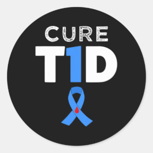 Cure Type 1 Diabetes  - T1D awareness  hope Classic Round Sticker