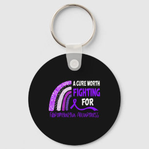 Cure Worth Fighting For Fibromyalgia Awareness Keychain