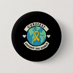 Curefest Around The World Childhood Cancer Awarene 2 Inch Round Button