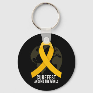 Curefest Around The World Childhood Cancer Awarene Keychain