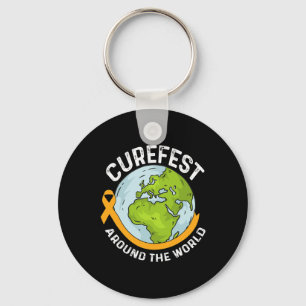 Curefest Around The World Childhood Cancer Awarene Keychain