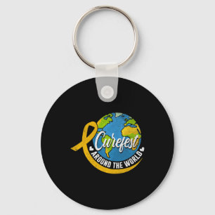 Curefest Around The World Childhood Cancer Keychain