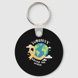 CureFest Around the World Childhood Cancer Support Keychain