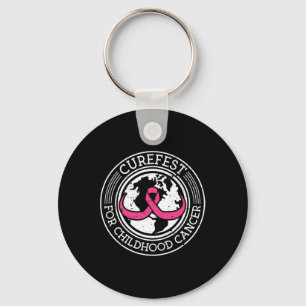 Curefest For Childhood Cancer World Ribbon 2  Keychain