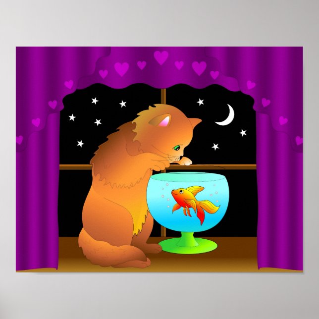 curieuse affiche de chat (Devant)