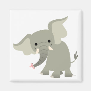 Curieux aimant d'éléphant de dessin animé