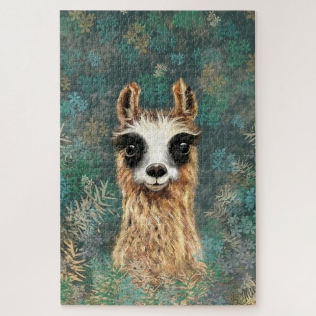 Curieux bébé Llama Puzzle drôle (Vertical)
