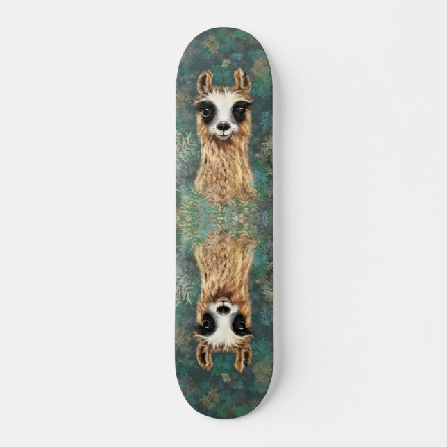 Curieux Llama Skateboard drôle (Devant)