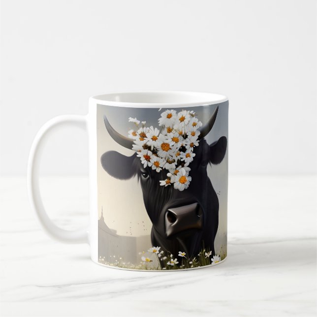 Curieux Mug de vache à l'Angus Noir (Gauche)
