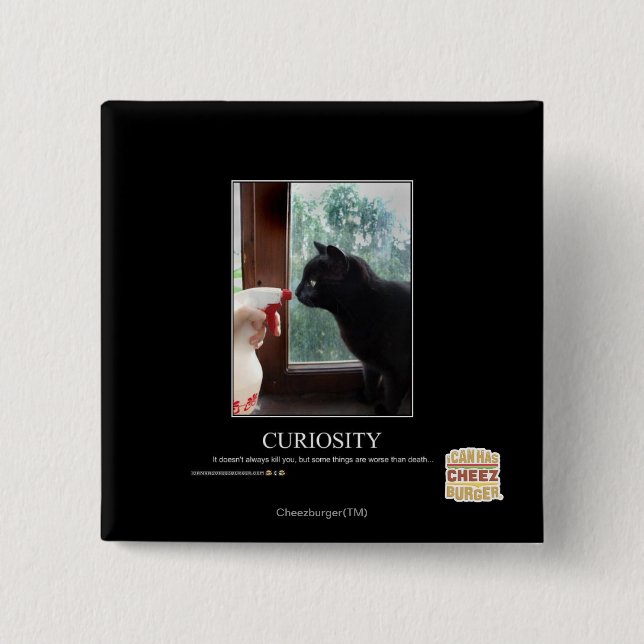 Curiosity 2 Inch Square Button (Front)