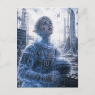Curiosity / Astronaut / Launch Pad in the Desert Postcard