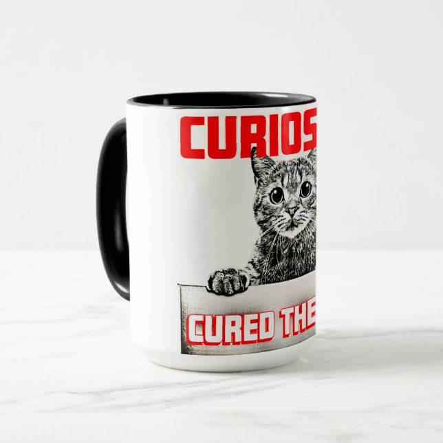Curiosity Cured the Cat Mug (Front Left)