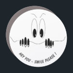 Curiosity Eyes Funny Car Magnet Smile Custom Text<br><div class="desc">Custom Colour and Text - Funny Car Magnets with Curiosity Eyes - Happy Surprise Cartoon Drawing Playful Comic Smile Text Magnet - Customizable - or Choose / Add Your Unique Text / Font / Colour - Make Your Unique Magnet Gift - Resize and move or remove elements with customization tool...</div>