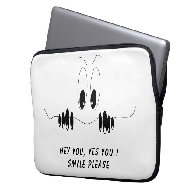 Curiosity Eyes Laptop Sleeve Your Text and Colours (Front Left)