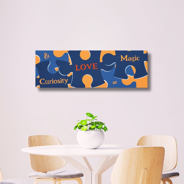 Curiosity & LOVE = Magic Jigsaw Puzzle Pieces Canvas Print (Curiosity & LOVE = Magic Jigsaw Puzzle Pieces Canvas Print)