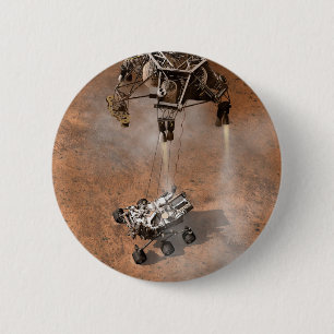 Curiosity Rover Landing On The Martian Surface. 2 Inch Round Button