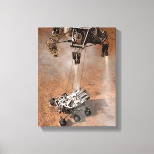 Curiosity Rover Landing On The Martian Surface. Canvas Print