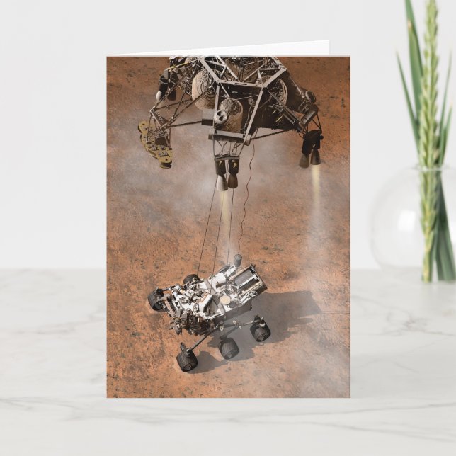 Curiosity Rover Landing On The Martian Surface. Card (Front)