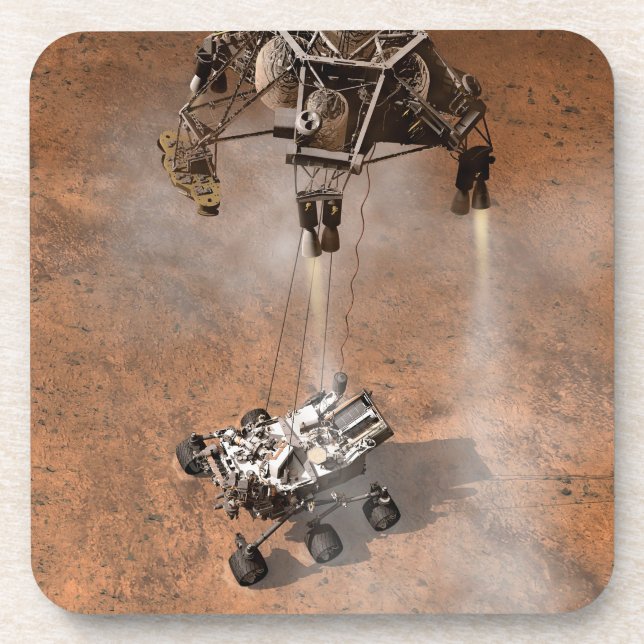 Curiosity Rover Landing On The Martian Surface. Coaster (Front)