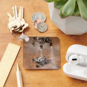 Curiosity Rover Landing On The Martian Surface. Keychain