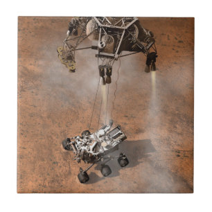 Curiosity Rover Landing On The Martian Surface. Tile