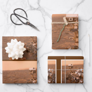 Curiosity Rover Mars Dusty Selfie at Mount Sharp Wrapping Paper Sheet