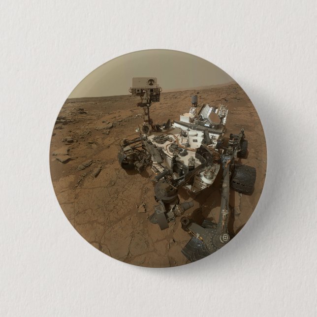Curiosity Rover On The Surface Of Mars. 2 Inch Round Button (Front)