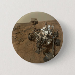 Curiosity Rover On The Surface Of Mars. 2 Inch Round Button