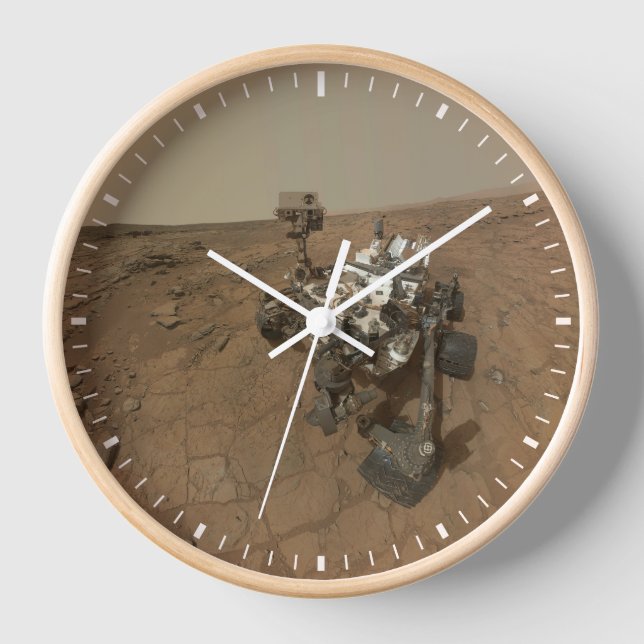 Curiosity Rover On The Surface Of Mars. Clock (Front)