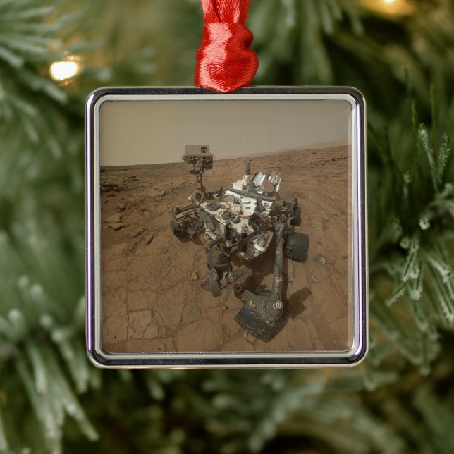 Curiosity Rover On The Surface Of Mars. Metal Ornament (Tree)