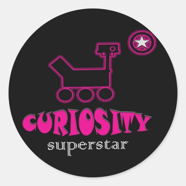 Curiosity Super Star  Pink Sticker (Front)