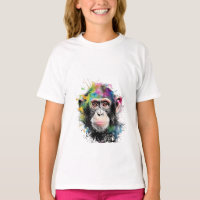 Curious and colorful chimpanzee