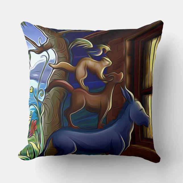 Curious Animals Pillow (Front)