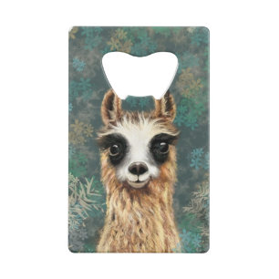 Curious Baby Llama - Cute Credit Card Bottle Opener