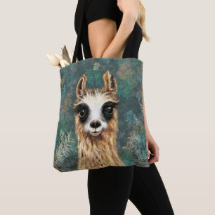 Curious Baby Llama - Cute Tote Bag
