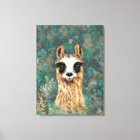 Curious Baby Llama Drôle toile Imprimer - Peinture
