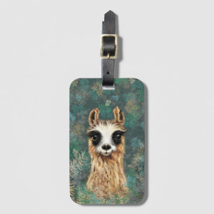 Curious Baby Llama Luggage Tag