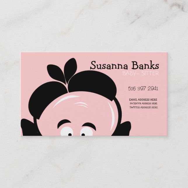Curious Babysitter Carte de visite (Devant)