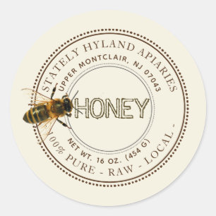 Curious Bee Editable Honey Label (Ivory)