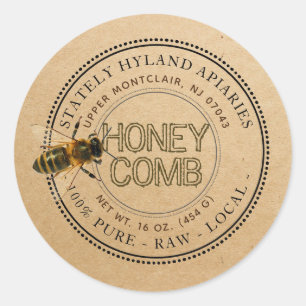 Curious Bee Editable Honey Label Kraft