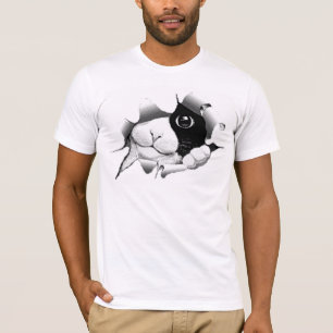 Curious Black and White Kitty Cat T-Shirt